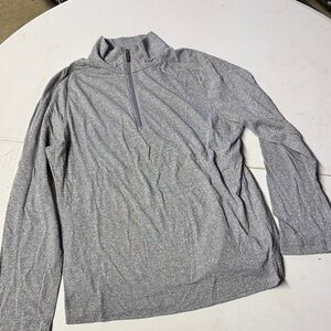 Banana Republic Heather Gray Half-Zip Pullover
